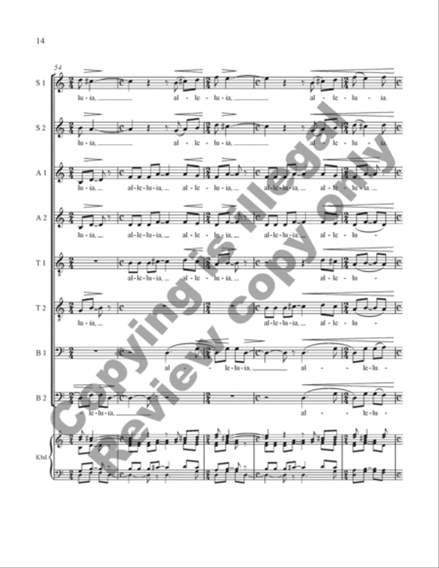 Alleluia for SSAATTBB Chorus Unaccompanied SSAATTBB scores gallery preview page 35