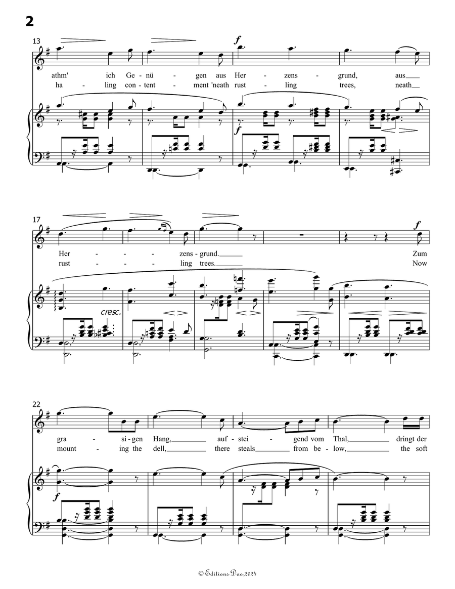 Willkommen, mein Wald, by Robert Franz, in G Major Voice scores gallery preview page 4