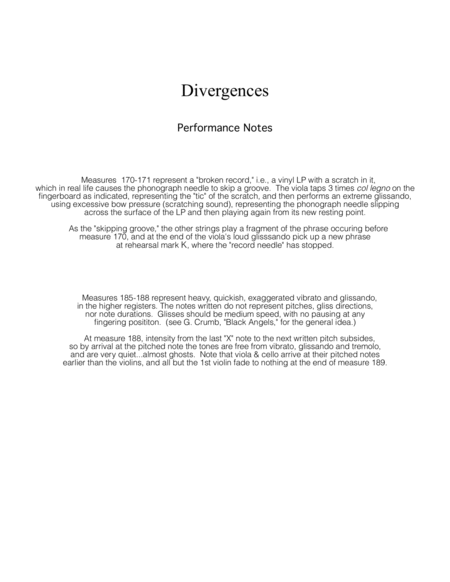 Divergences SCORE