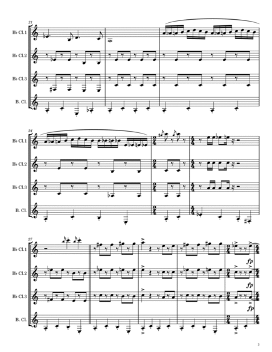 Beetlejuice (main Theme) Woodwind Quartet scores gallery preview page 3