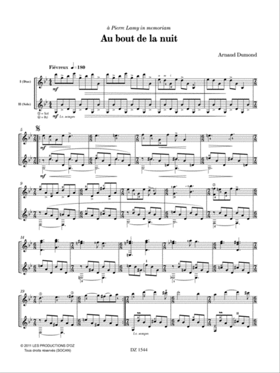 Au bout de la nuit Au bout de la nuit Classical Guitar scores gallery preview page 2