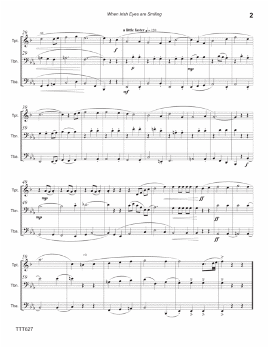 WHEN IRISH EYES ARE SMILING Brass Ensemble scores gallery preview page 2