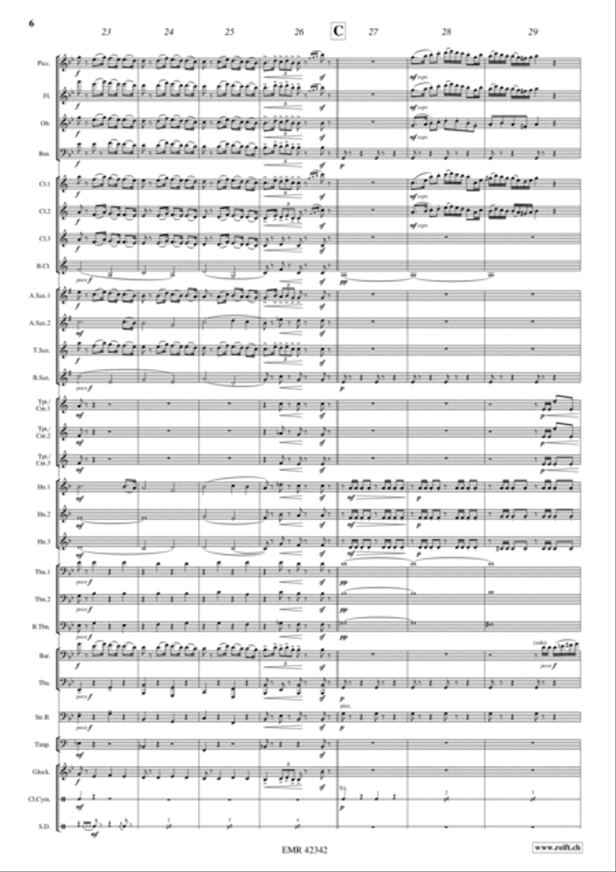 Turkish March Concert Band scores gallery preview page 6