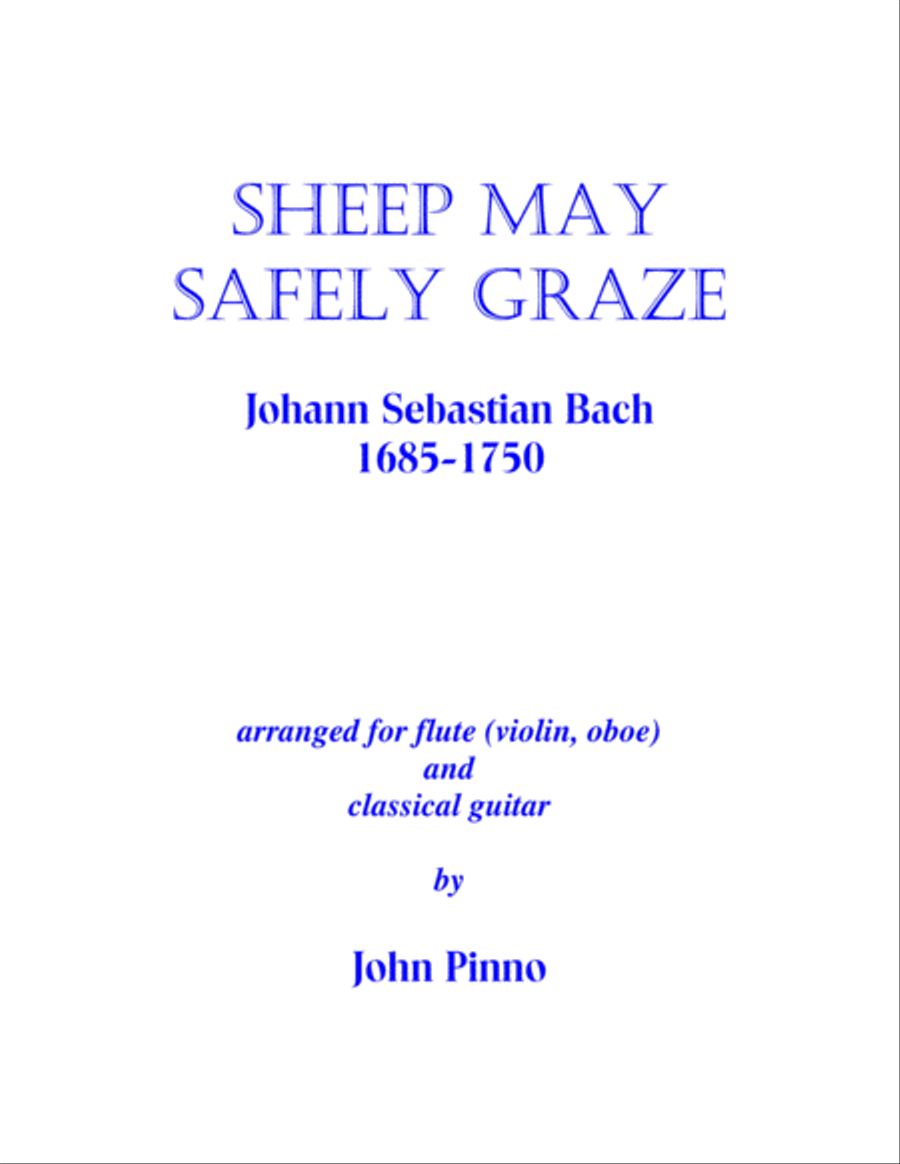 Sheep May Safely Graze (J.S. Bach) for flute (violin, oboe), and classical guitar Small Ensemble scores gallery preview page 1
