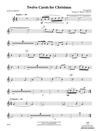 Twelve Carols for Christmas: 1st B-flat Clarinet