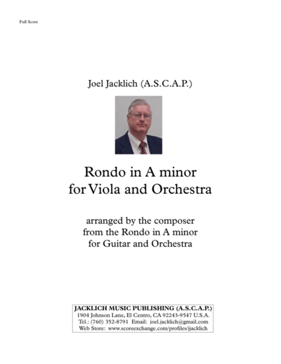 Rondo in A minor for Viola and Orchestra Chamber Orchestra scores gallery preview page 1