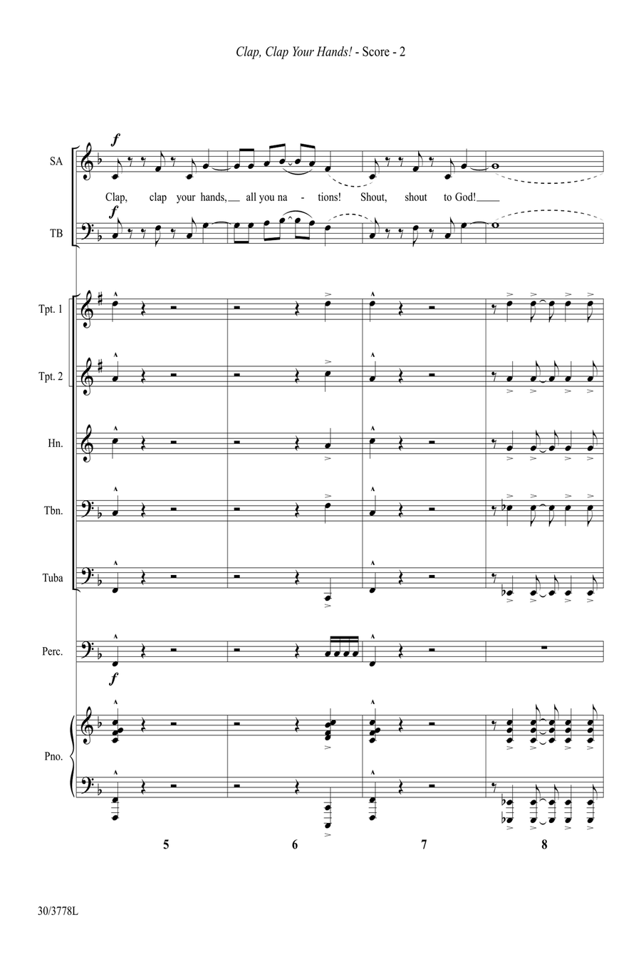 Clap, Clap Your Hands! - Brass Quintet Score and Parts (Digital Download) Brass Quintet scores gallery preview page 4