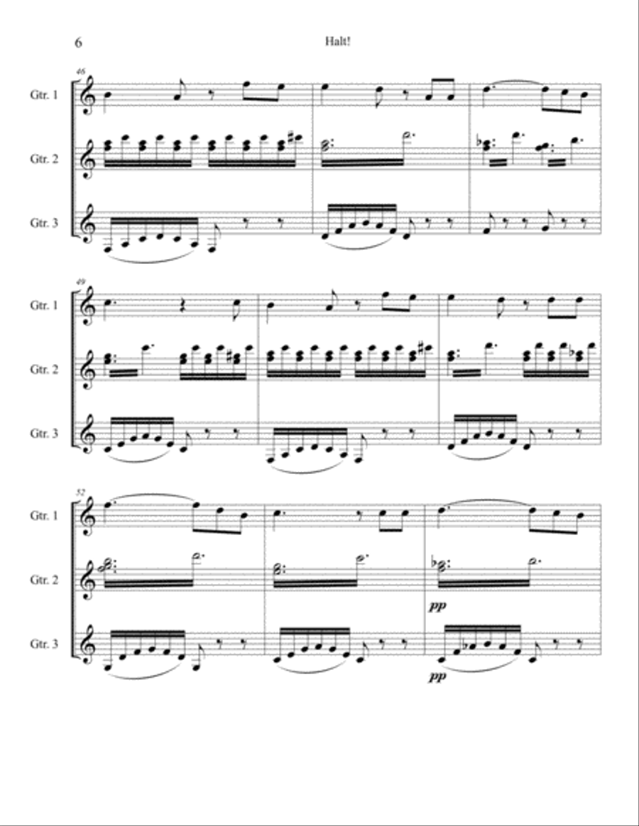 Halt! Guitar Ensemble scores gallery preview page 6