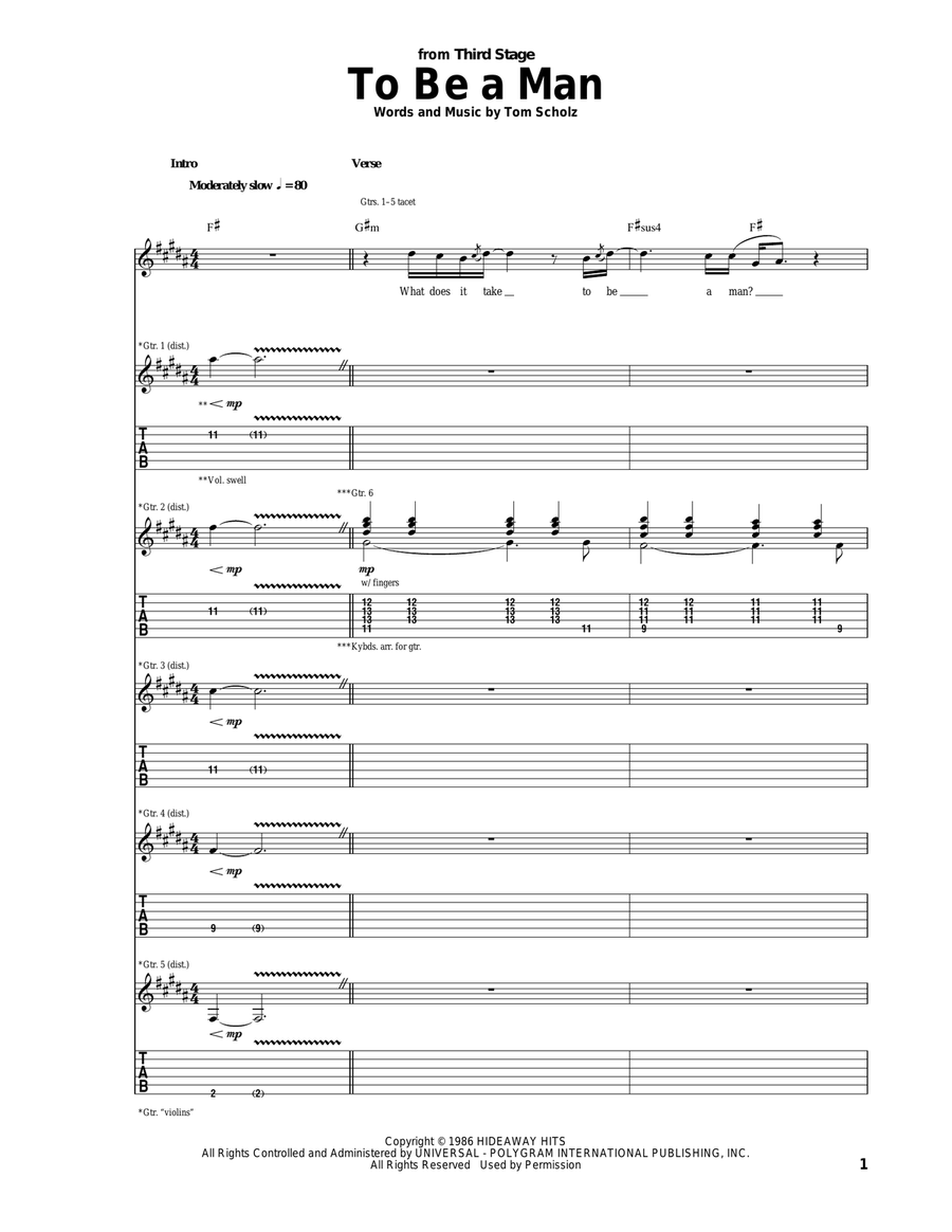 To Be A Man Acoustic Guitar scores gallery preview page 1