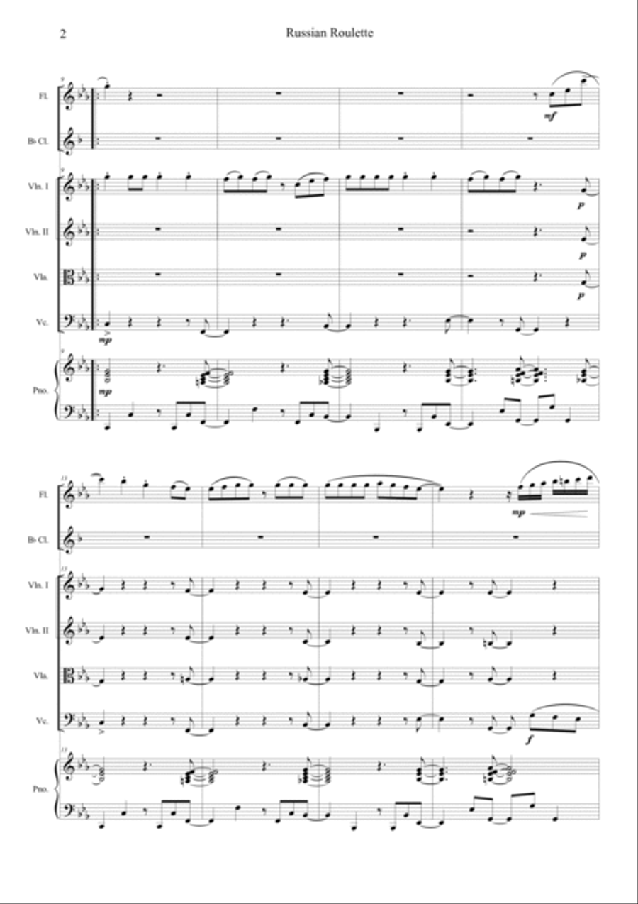 Russian Roulette Orchestra scores gallery preview page 2