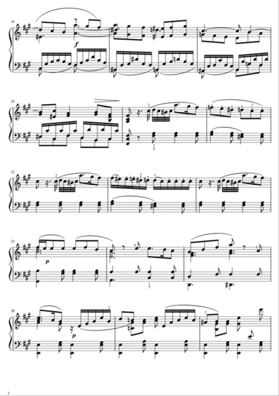 Mozart - Piano Concerto in A - K.488 - 2nd mov - Adagio for piano solo With Fingered Mozart - Piano Concerto in A - K.488 - 2nd mov - Adagio for piano solo With Fingered Piano Solo scores gallery preview page 2