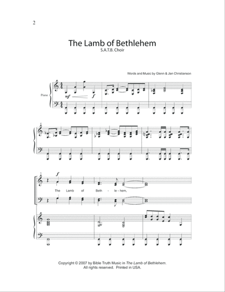 The Lamb Of Bethlehem - Christmas Cantata 4-Part scores gallery preview page 2