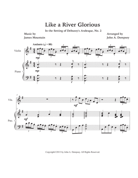 Like a River Glorious (Violin and Piano) image number null