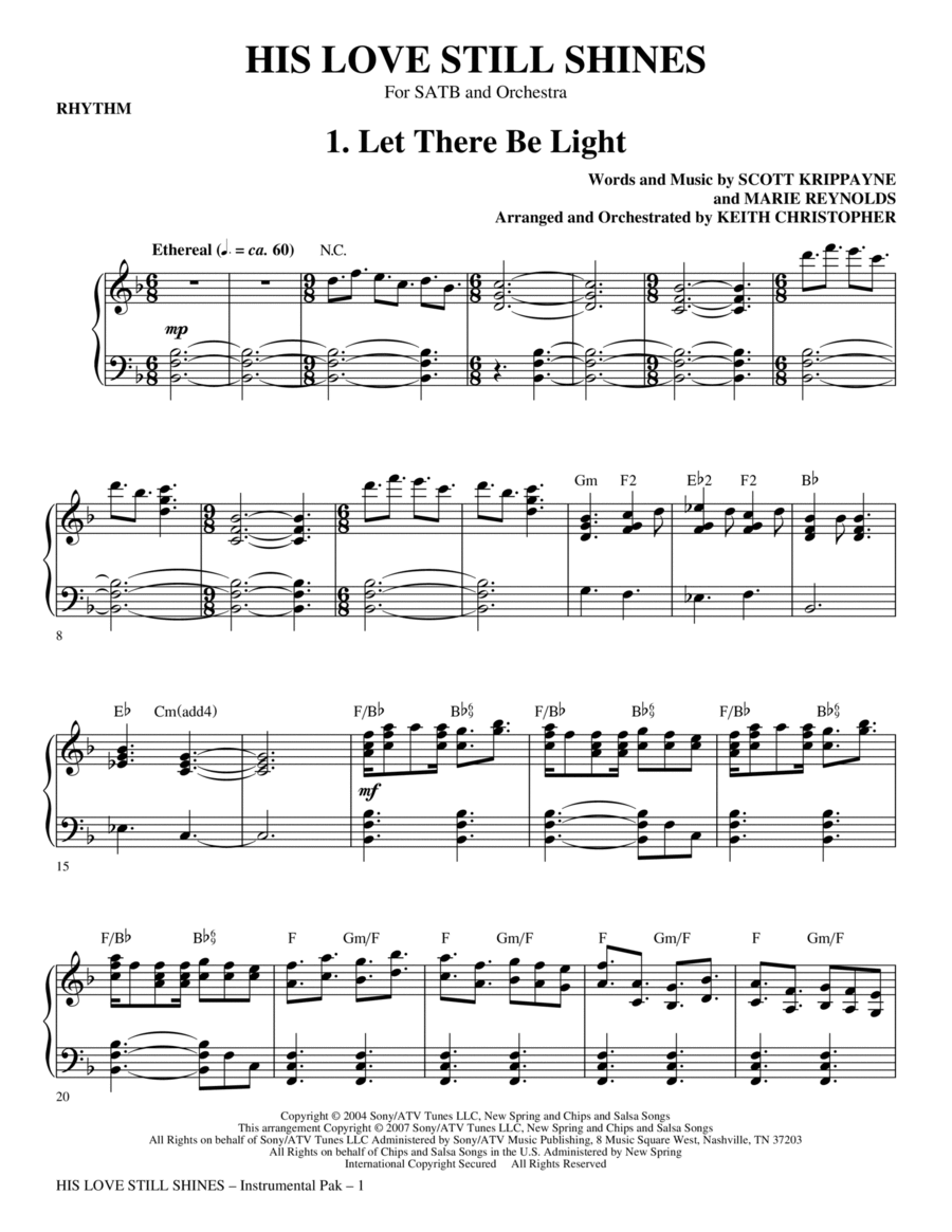 His Love Still Shines - Rhythm Choir scores gallery preview page 1