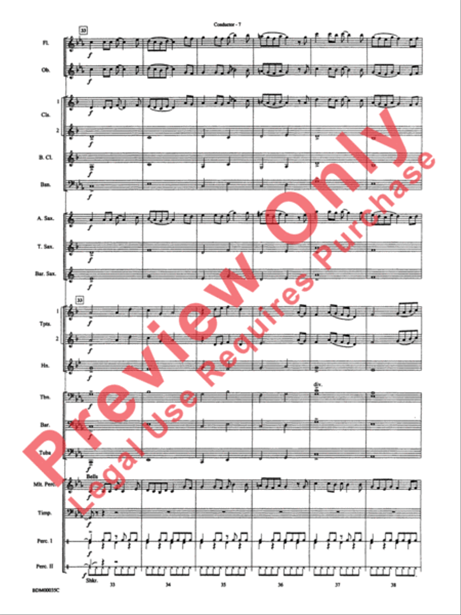 Tribal War Chant Concert Band scores gallery preview page 10