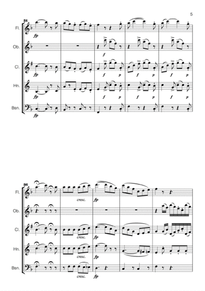 Mozart - Ein Mädchen oder Weibchen for Wind Quintet image number null