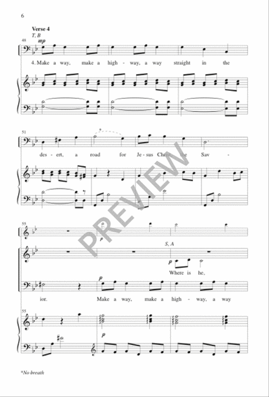 Where Is He, the Messiah? 4-Part scores gallery preview page 6