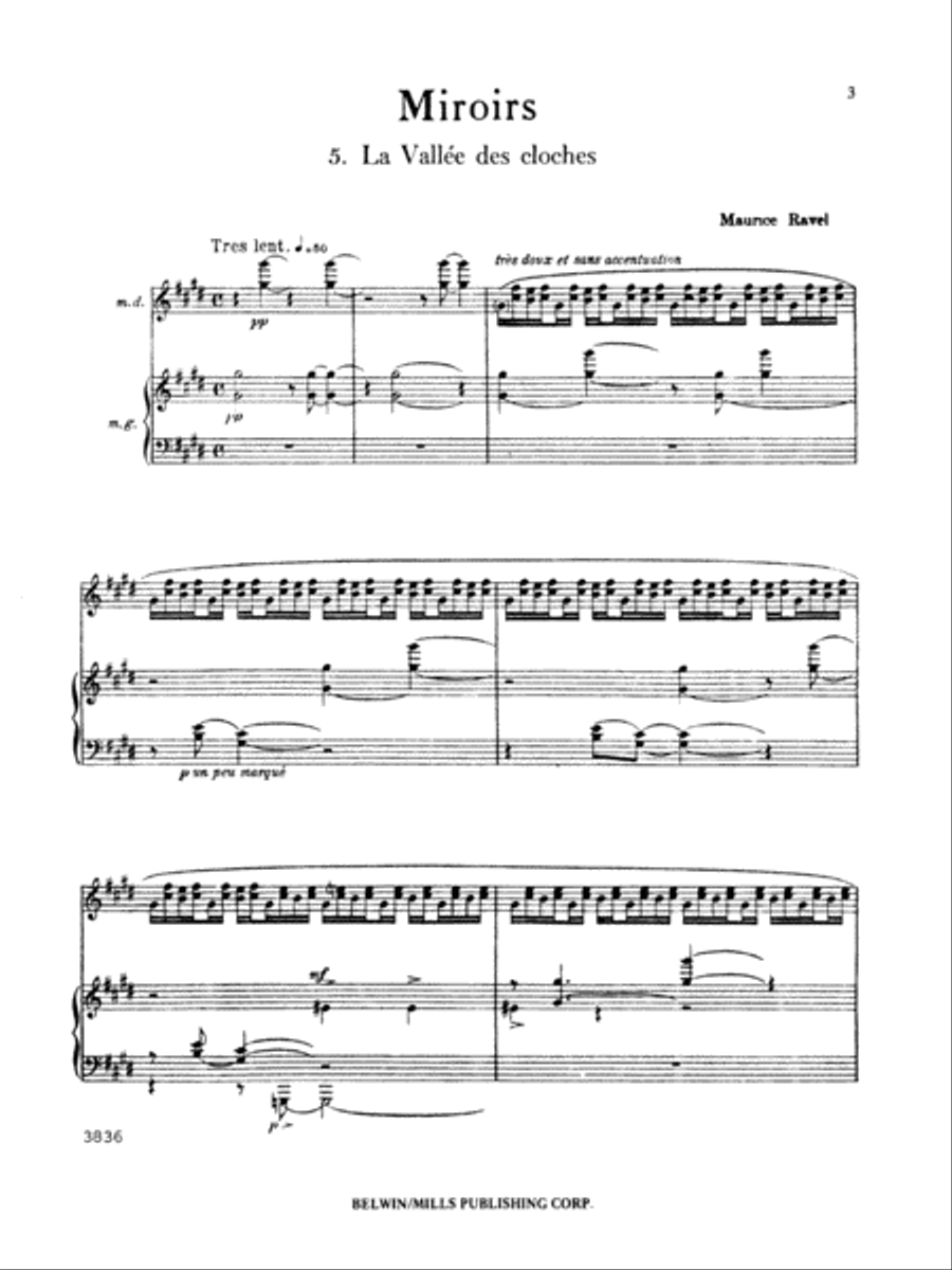 Ravel: La Vallée des Cloches Piano Solo scores gallery preview page 3