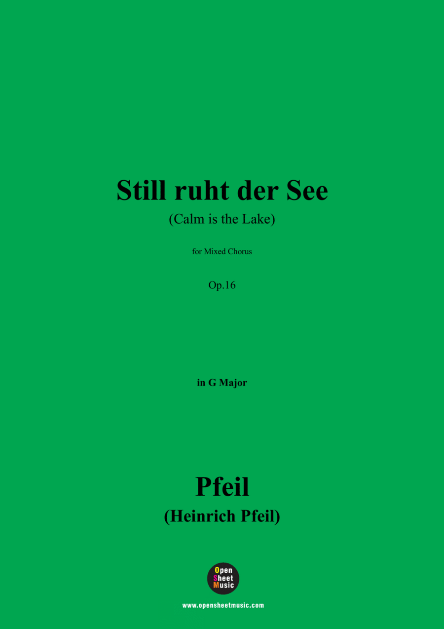 Pfeil-Still ruht der See,for Mixed Chorus Choir scores gallery preview page 1