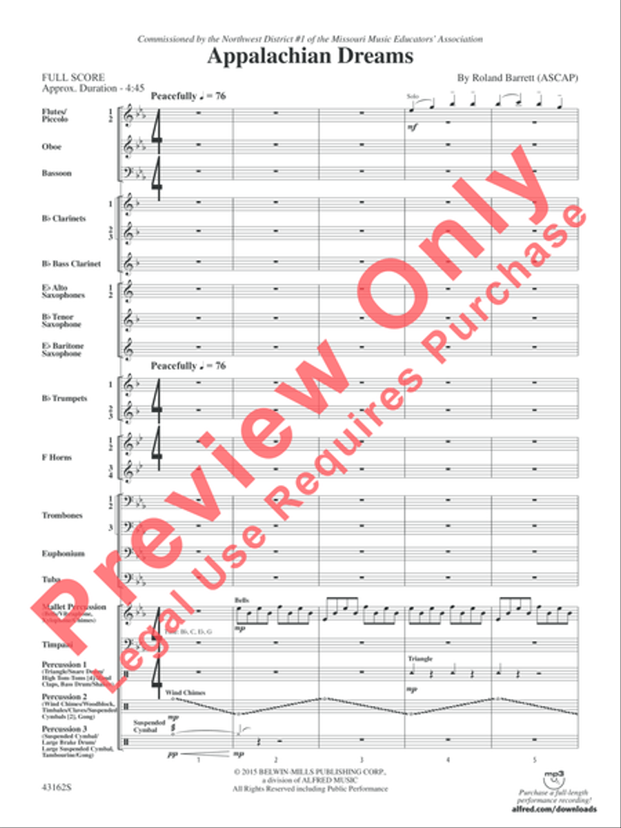 Appalachian Dreams Concert Band scores gallery preview page 4