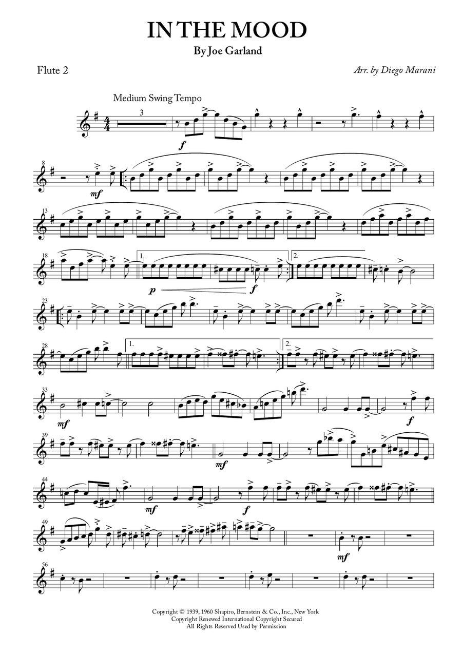 In The Mood Woodwind Quartet scores gallery preview page 1