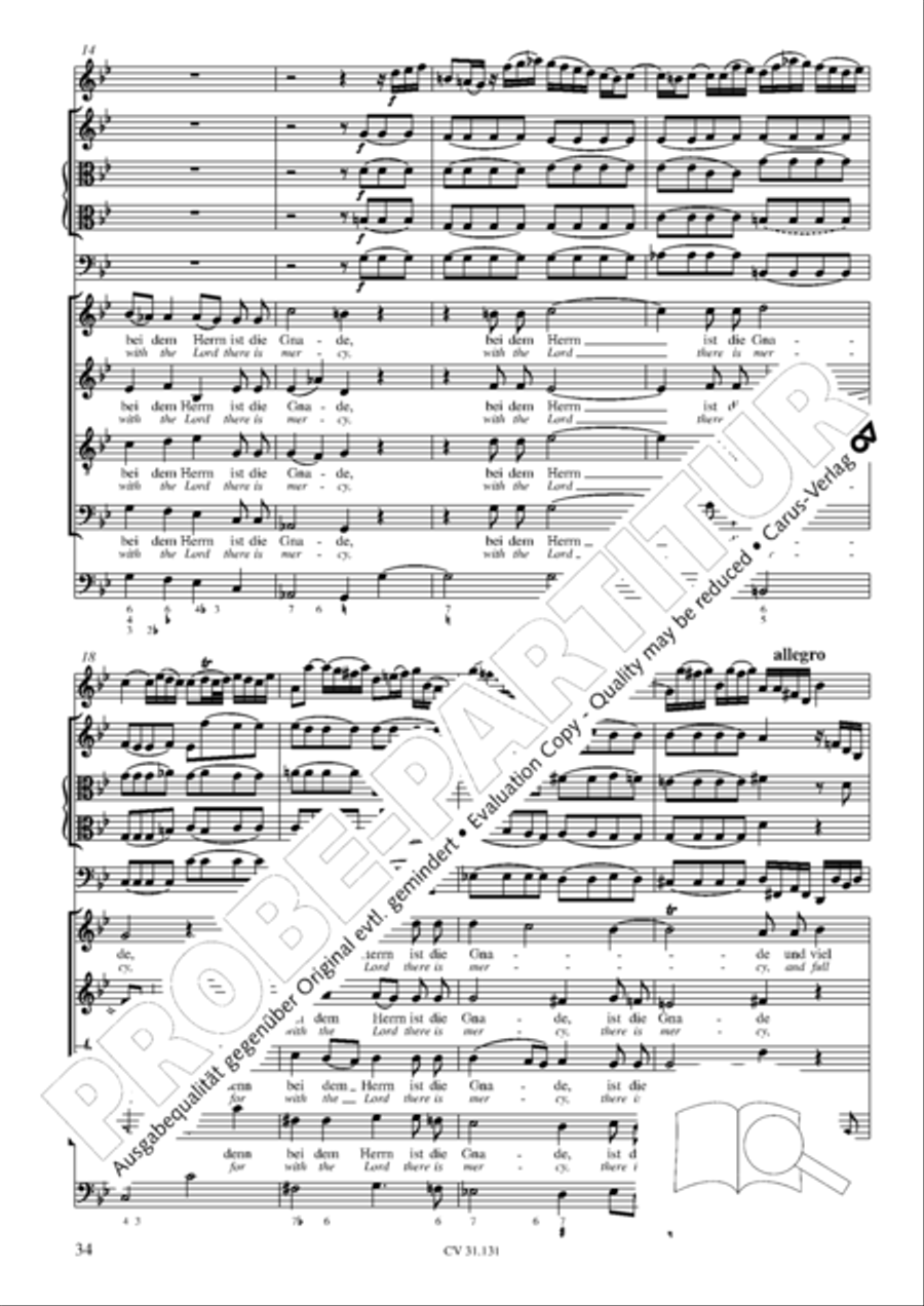 Form the deep, Lord, cried I, Lord, to Thee (Aus der Tiefe rufe ich, Herr, zu dir) 4-Part scores gallery preview page 35