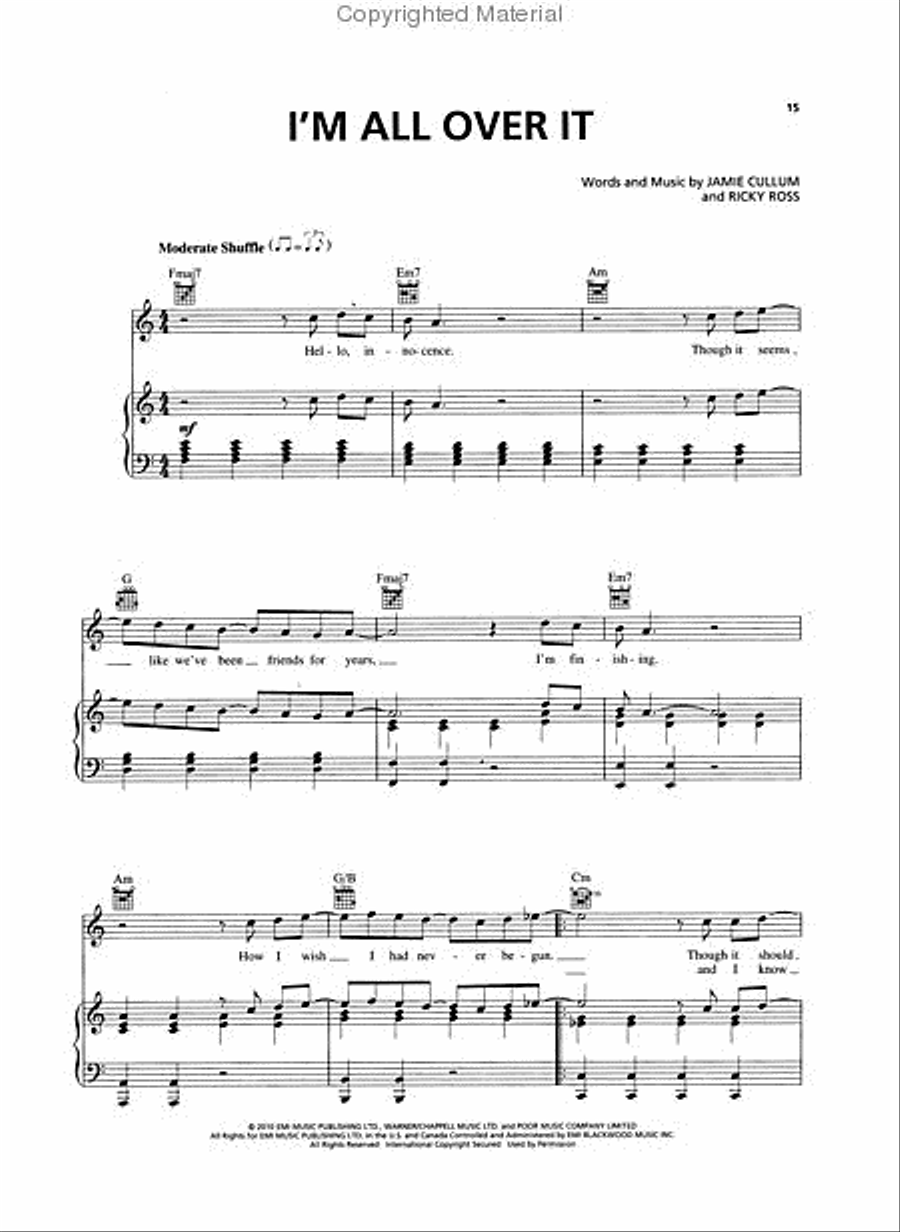 Jamie Cullum - The Pursuit Piano, Vocal, Guitar scores gallery preview page 3