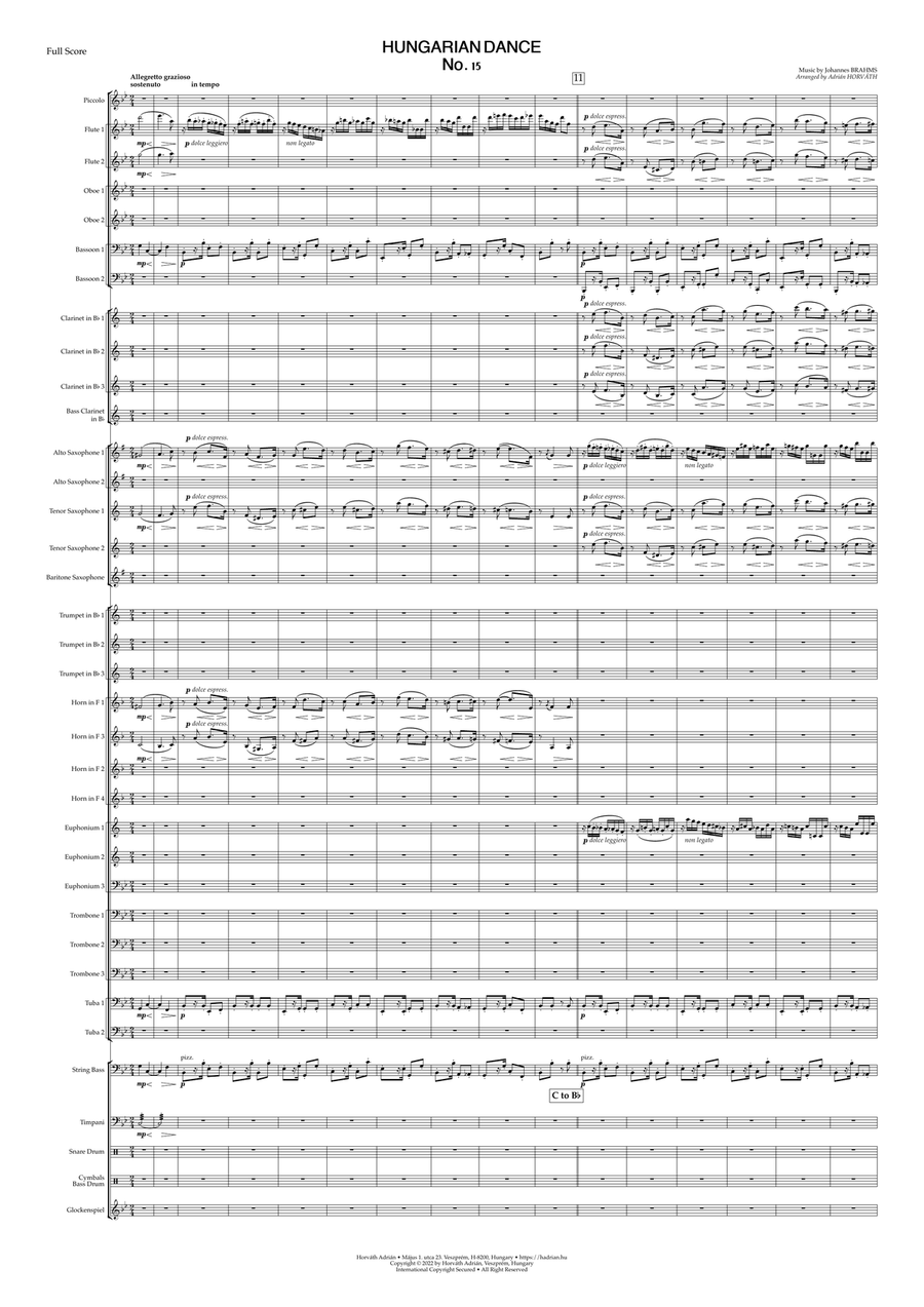Hungarian Dance No.15 Concert Band scores gallery preview page 2