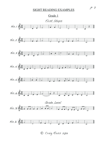 AMEB Compatible Sight Reading for Grade 1 and 2 Trumpet