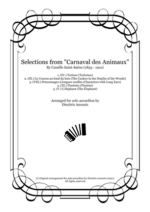 Selections form Saint-Saëns "Carnaval des Animaux" - Arrangements for solo accordion