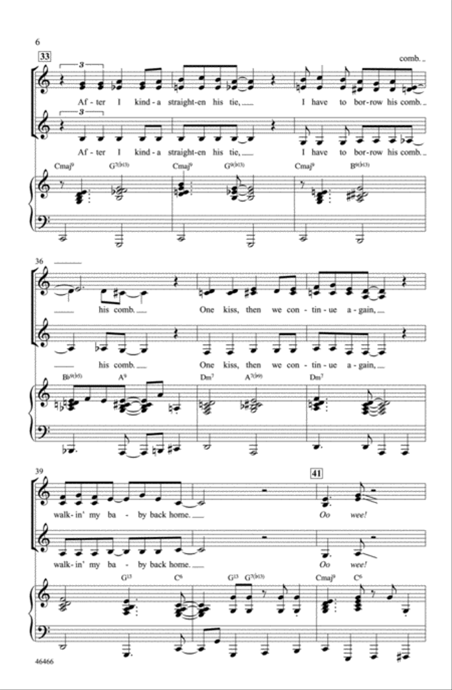 Walkin' My Baby Back Home Choir scores gallery preview page 5