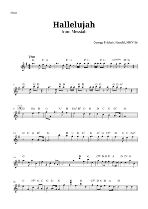 Book cover for Hallelujah by Handel for Flute with Chords