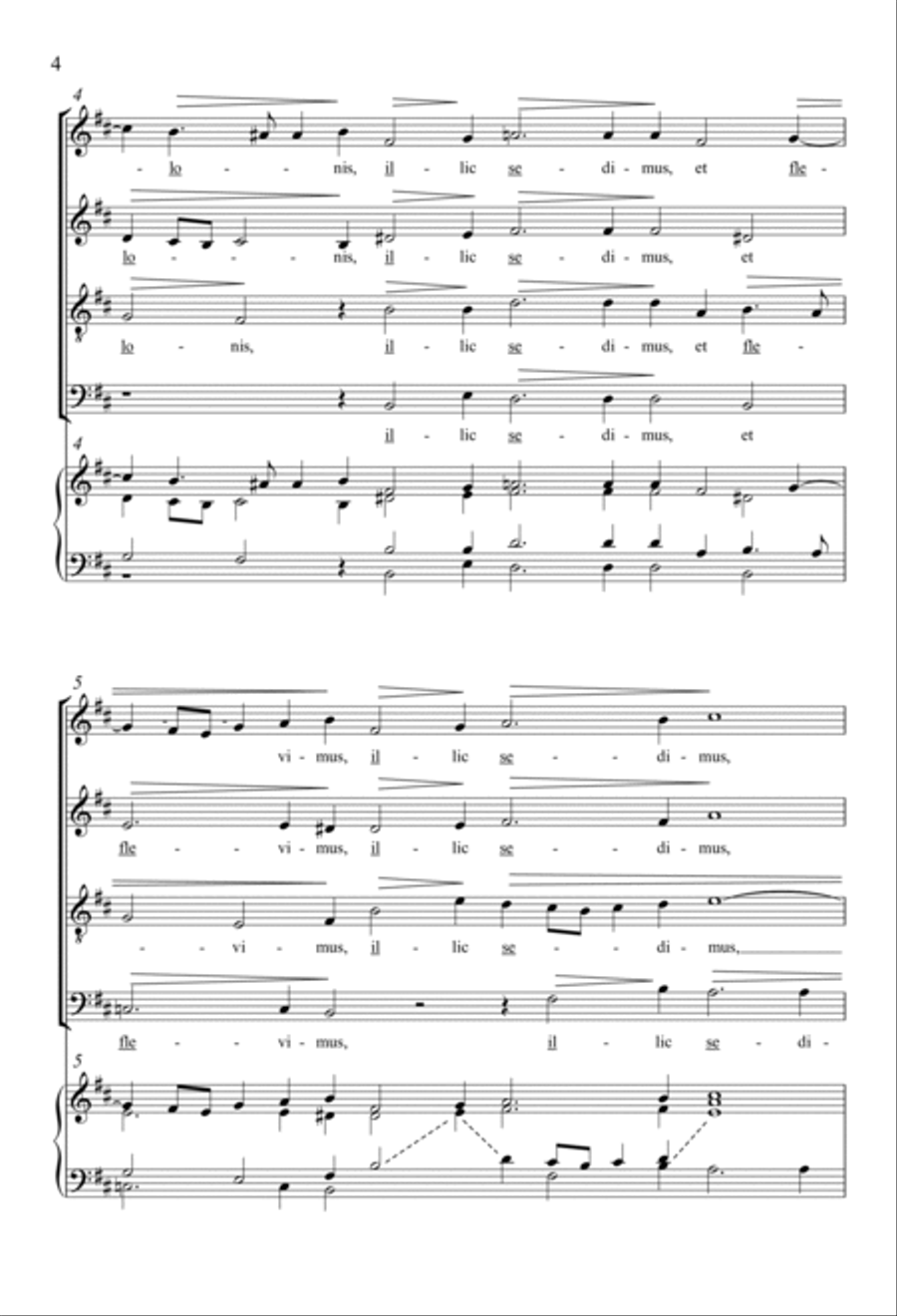 Super Flumina Babylonis 4-Part scores gallery preview page 3