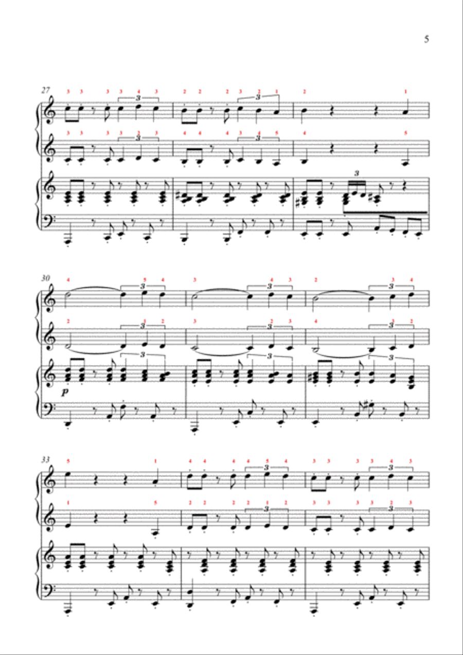 Five-Finger Latina! (Piano Duet - Four Hands) Piano Duet scores gallery preview page 5