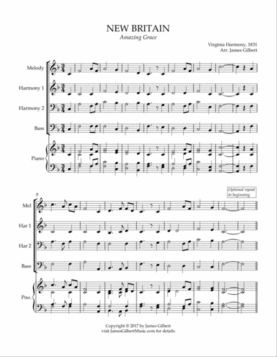 NEW BRITAIN (Amazing Grace) Small Ensemble scores gallery preview page 2