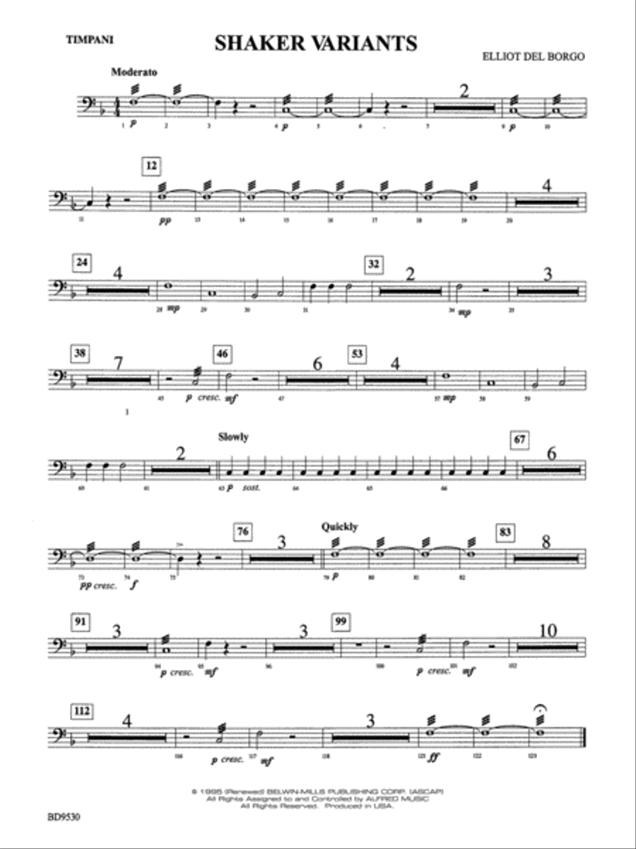 Shaker Variants: Timpani Concert Band scores gallery preview page 1
