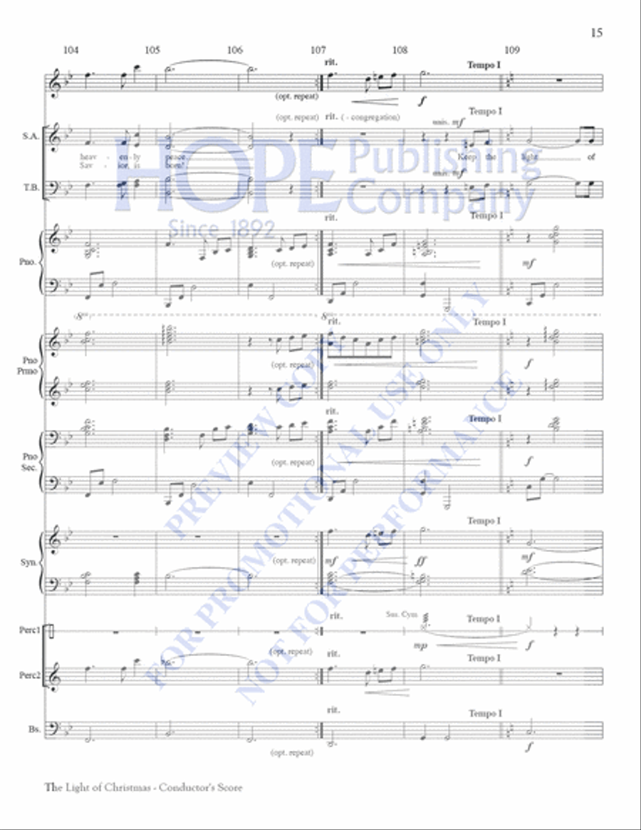 The Light of Christmas Choir scores gallery preview page 16