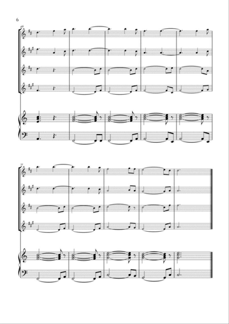 Hallelujah Saxophone Quartet scores gallery preview page 6