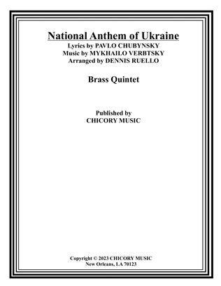 Book cover for National Anthem of Ukraine - Brass Quintet - Intermediate Level