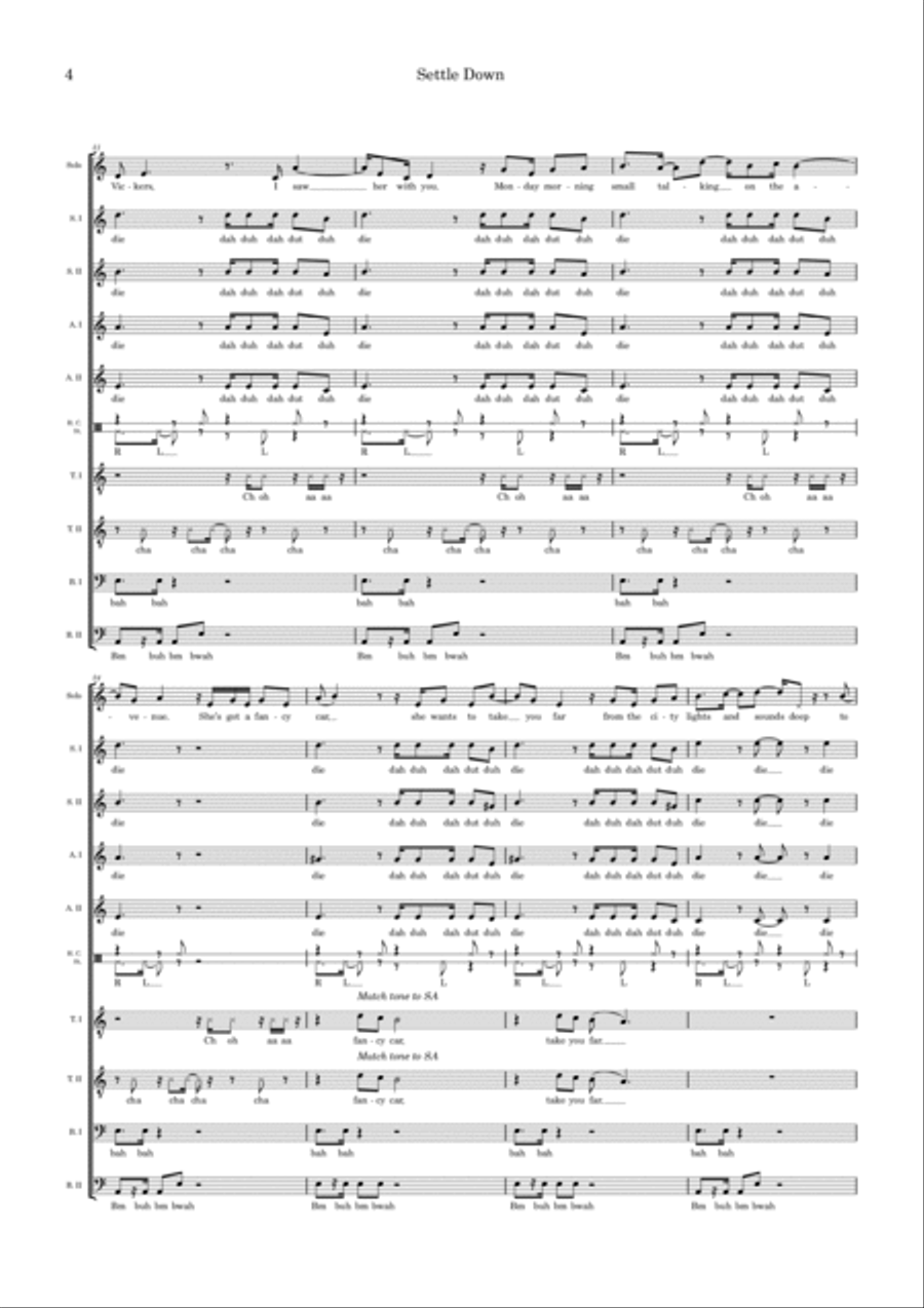 Settle Down Divisi scores gallery preview page 4