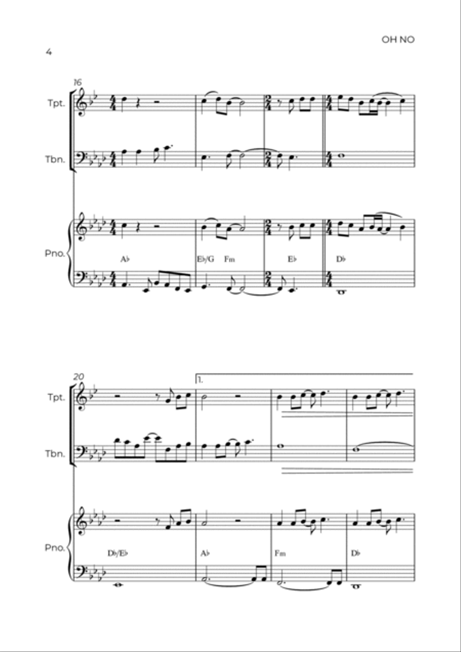 Oh No Brass Duet scores gallery preview page 4