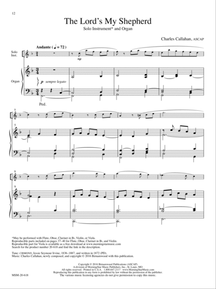 The Lord's My Shepherd Organ scores gallery preview page 1