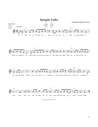 Book cover for Simple Gifts (from The Daily Ukulele) (arr. Liz and Jim Beloff)