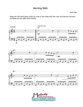 Book cover for Piano solo late beginner - Morning Walk