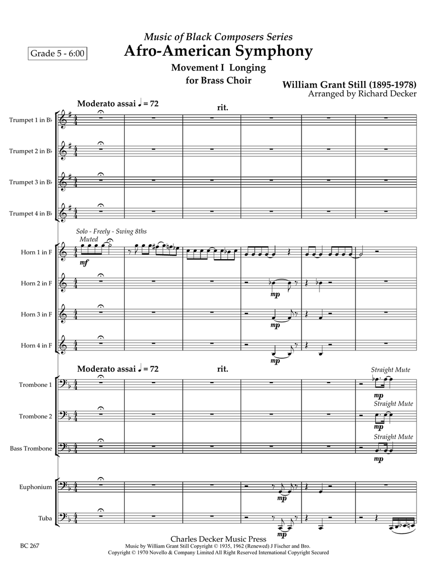 Afro-american Symphony Euphonium scores gallery preview page 2