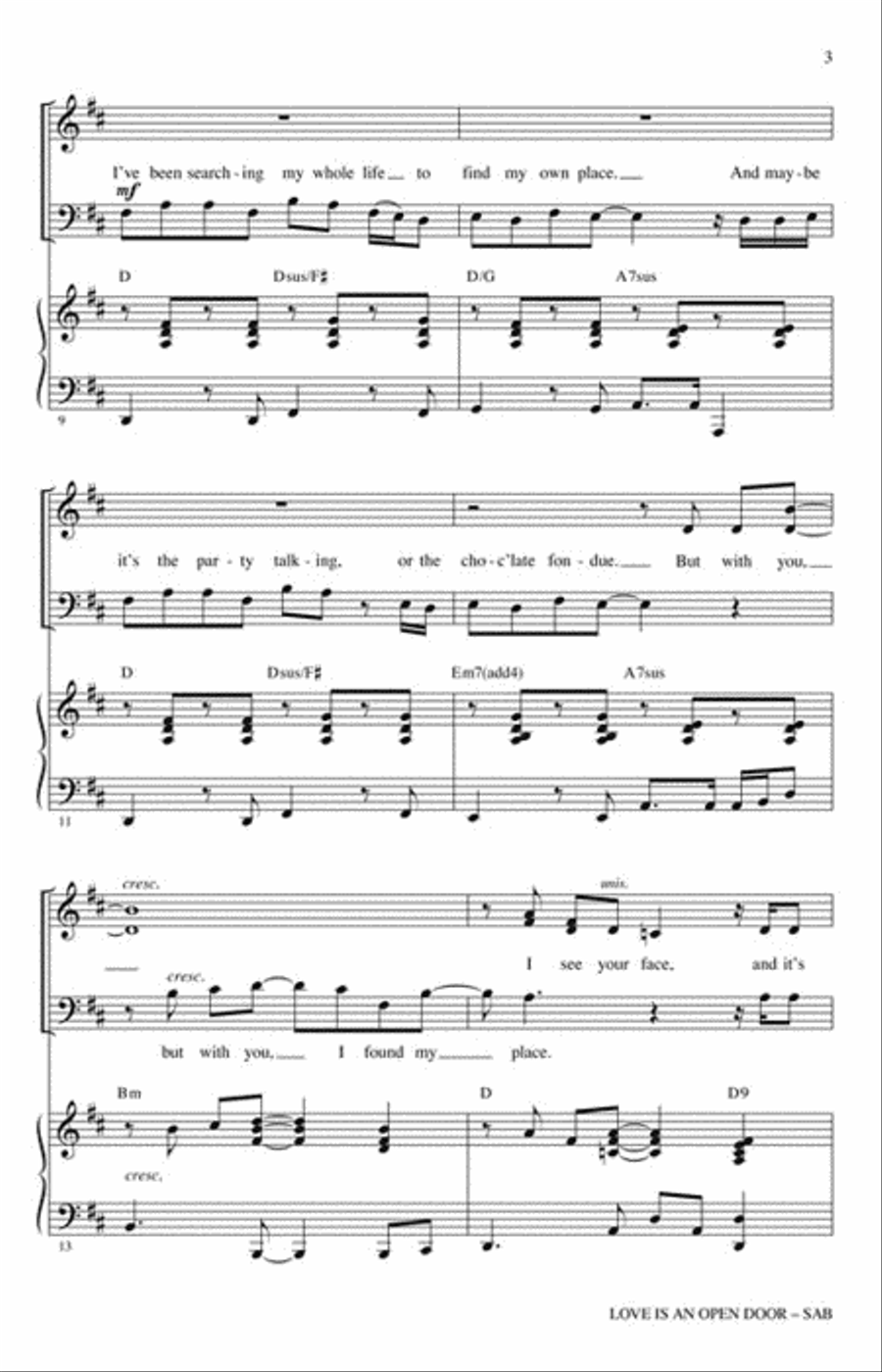 Love Is an Open Door Love Is an Open Door 3-Part scores gallery preview page 3