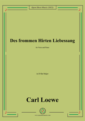 Book cover for Loewe-Des frommen Hirten Liebessang,in D flat Major