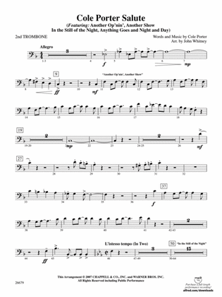 Cole Porter Salute: 2nd Trombone