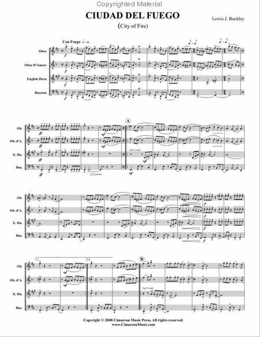 City of Fire (Ciudad del fuego) English Horn scores gallery preview page 2