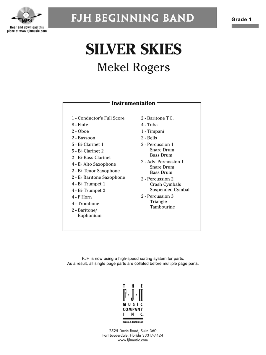 Silver Skies: Score Concert Band - Digital Sheet Music